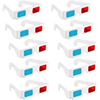 Gafas 3D 10 Pares de Papel Rojo y Azul Estéreo Gafas para Viajes y Película Decoración